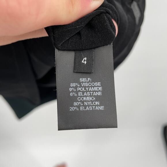 NWT Yigal Azrouel Black Mesh Stretch Pencil Skirt // 4 - Picture 8 of 12